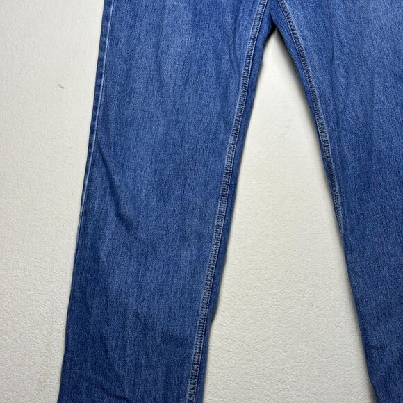 Levi 550 Denim Jean Pant Men Blue 36x36 Western Distressed Casual Long Straight - Picture 8 of 11